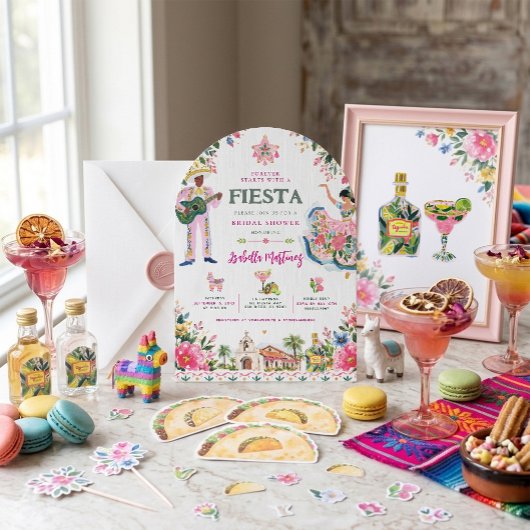 Junggesellinnenabschied beginnt mit einer Fiesta  Einladung