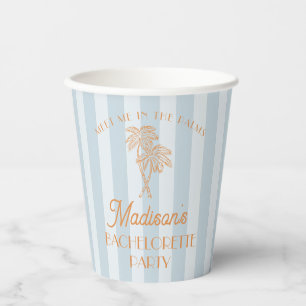 Junggesellinnenabschied Blue Palm Spring Pastelstr Pappbecher