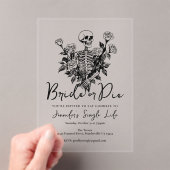 Junggesellinnenabschied Braut oder Tod Skelett Flo Acryleinladungen (Insitu (Handheld))