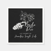 Junggesellinnenabschied Bride or Die Floral Gothic Serviette (Vorderseite)