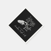 Junggesellinnenabschied Bride or Die Floral Gothic Serviette (Ecke)
