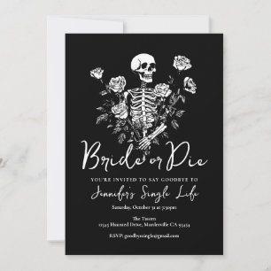 Junggesellinnenabschied Bride or Die Floral Skelet Einladung