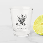 Junggesellinnenabschied Bride or Die Skeleton Rose Schnapsglas (Vorderseite)