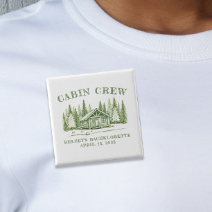 Junggesellinnenabschied Cabin Crew Green Camp Button