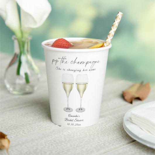 Junggesellinnenabschied Champagner Pappbecher (In Situ)