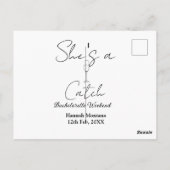 Junggesellinnenabschied Champagnerflasche Wochenen Postkarte (Rückseite)