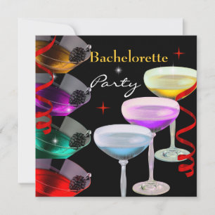Junggesellinnenabschied Cocktails Champagner Einladung