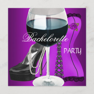 Junggesellinnenabschied-Cocktails Magenta Schwarze Einladung