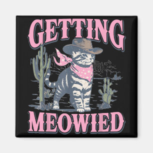 Junggesellinnenabschied Cowgirl bekommt Meowied Ka Magnet