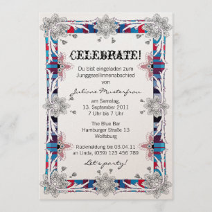 Junggesellinnenabschied Deutsche Version Einladung