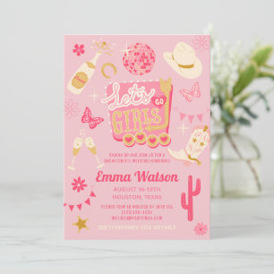 Junggesellinnenabschied Disco Cowgirl Einladung