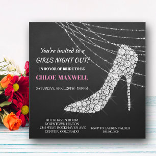 Junggesellinnenabschied-Einladung mit Rhinestone-S Einladung