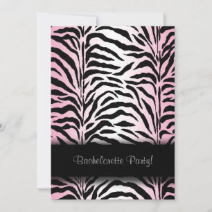 Junggesellinnenabschied-Einladungen mit rosa Zebra Einladung