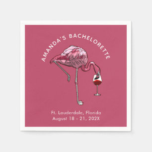 Junggesellinnenabschied Flamingo Personalisiertes  Serviette