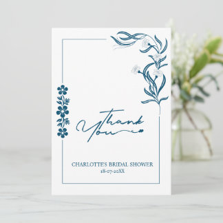 Junggesellinnenabschied floral & Typografie Dunkel Dankeskarte