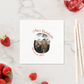 Junggesellinnenabschied Foto Name Datum einfach ru Serviette (Beispiel)