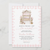 Junggesellinnenabschied Frisch vom Markt Blumenmar Einladung (Vorderseite)