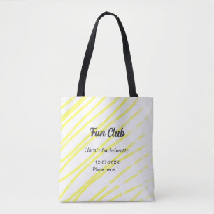 Junggesellinnenabschied Fun Club gelbe Linien Hint Tasche