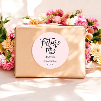 Junggesellinnenabschied Future Mrs Blush Pink  Runder Aufkleber
