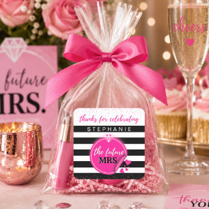 Junggesellinnenabschied Future Mrs Bridal Shower Quadratischer Aufkleber