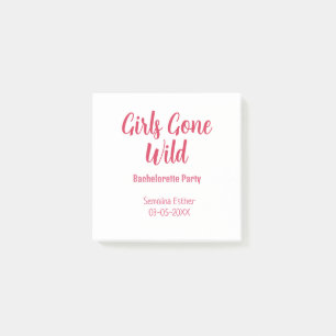 Junggesellinnenabschied Girls Gone Wild roter Name Post-it Klebezettel