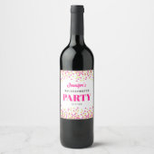 Junggesellinnenabschied Glam Dots Weinetikett (Vorderseite)