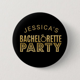 Junggesellinnenabschied Gold Abzeichen Pin Button