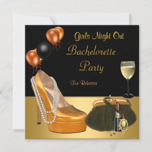 Junggesellinnenabschied Gold Schuhe hohe Absätze W Einladung