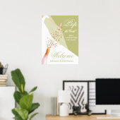 Junggesellinnenabschied Grünes Willkommensposter Poster (Heimbüro)