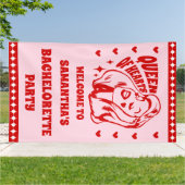 Junggesellinnenabschied Herzkönigin Willkommen Banner (Außenbereich)
