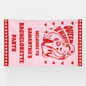 Junggesellinnenabschied Herzkönigin Willkommen Banner (Horizontal)