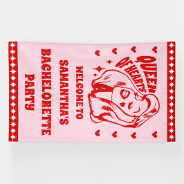 Junggesellinnenabschied Herzkönigin Willkommen Banner