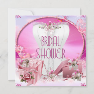 Junggesellinnenabschied Hübsches Weiß Rosa Korsett Einladung