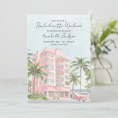 Junggesellinnenabschied in Miami Beach Einladung (Stehend Vorderseite)