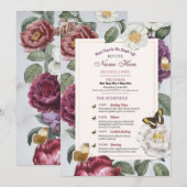 Junggesellinnenabschied-Itinerary Bloom Floral Sch Programm (Vorne/Hinten)