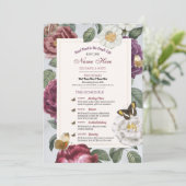 Junggesellinnenabschied-Itinerary Bloom Floral Sch Programm (Stehend Vorderseite)