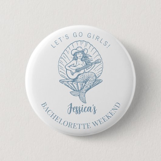 Junggesellinnenabschied Küsten-Cowgirl Strand Bach Button (Vorderseite)