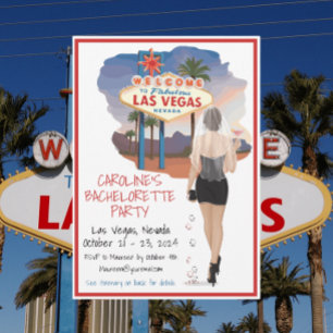 Junggesellinnenabschied Las Vegas Braut Brautjungf Einladung