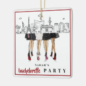 Junggesellinnenabschied Las Vegas Mode Skyline Keramikornament (Links)