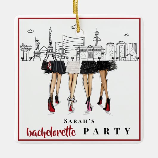 Junggesellinnenabschied Las Vegas Mode Skyline Keramikornament (Vorderseite)