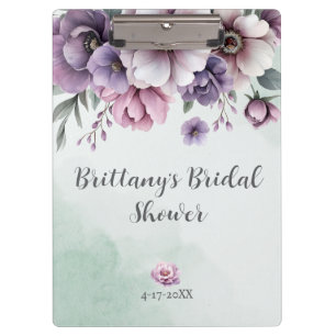 Junggesellinnenabschied Lavendel & Grün Floral Klemmbrett