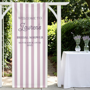 Junggesellinnenabschied Lila Gestreift Willkommen Banner