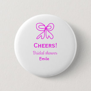 Junggesellinnenabschied lila rosa Schleife Name  Button