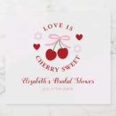 Junggesellinnenabschied Love Is Cherry Sweet Schaumweinetikett (Einzelnes Label)