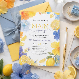 Junggesellinnenabschied Main Squeeze Lemon Blue Fl Einladung