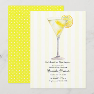 Junggesellinnenabschied Main Squeeze Lemon Martini Einladung