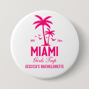 Junggesellinnenabschied Miami Mädels Reise Knopf Button