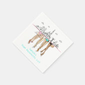 Junggesellinnenabschied Miami Skyline Bikini Maßan Serviette (Ecke)