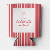 Junggesellinnenabschied mit gestreiftem rotem und  dosenkühler (Vorderseite)