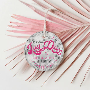 Junggesellinnenabschied mit letzter Disco-Kugel de Geschenkanhänger